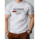 thumbnail image 1 of 1pc Men'S Casual Crew Neck T-Shirt with Geometric "PATIENCE Loading" Print, Polyester Knit Fabric, Slight Stretch, Regular Fit, Short Sleeve, Summer Daily Wear, 1 of 5