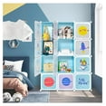 thumbnail image 6 of Huang zhong wen Children Wardrobe, Kid Closet Portable Baby Dresser Cute for Kids Bedroom Nursery Armoire with Doors 12 Cube 2 Hanging Sections, Kid Clothes Storage Organizer (Blue, 12 Cubes), 6 of 9