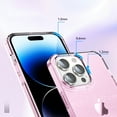 thumbnail image 4 of Clear Case for iPhone 13 Pro Max, Gradient Translucent Sparkle Shining Slim Lightweight Cover, Rugged PC+TPU Hybrid Non-Yellowing Shockproof Lens Protection Case for iPhone 13 Pro Max,Pink, 4 of 6