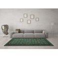thumbnail image 3 of Ahgly Company Machine Washable Indoor Round Abstract Turquoise Blue Contemporary Area Rugs, 3' Round, 3 of 4
