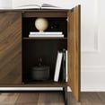 thumbnail image 6 of Nathan James Enloe Walnut Rustic Doors Black Metal Frame Base Modern Accent Storage Cabinet for Entryway, 6 of 8