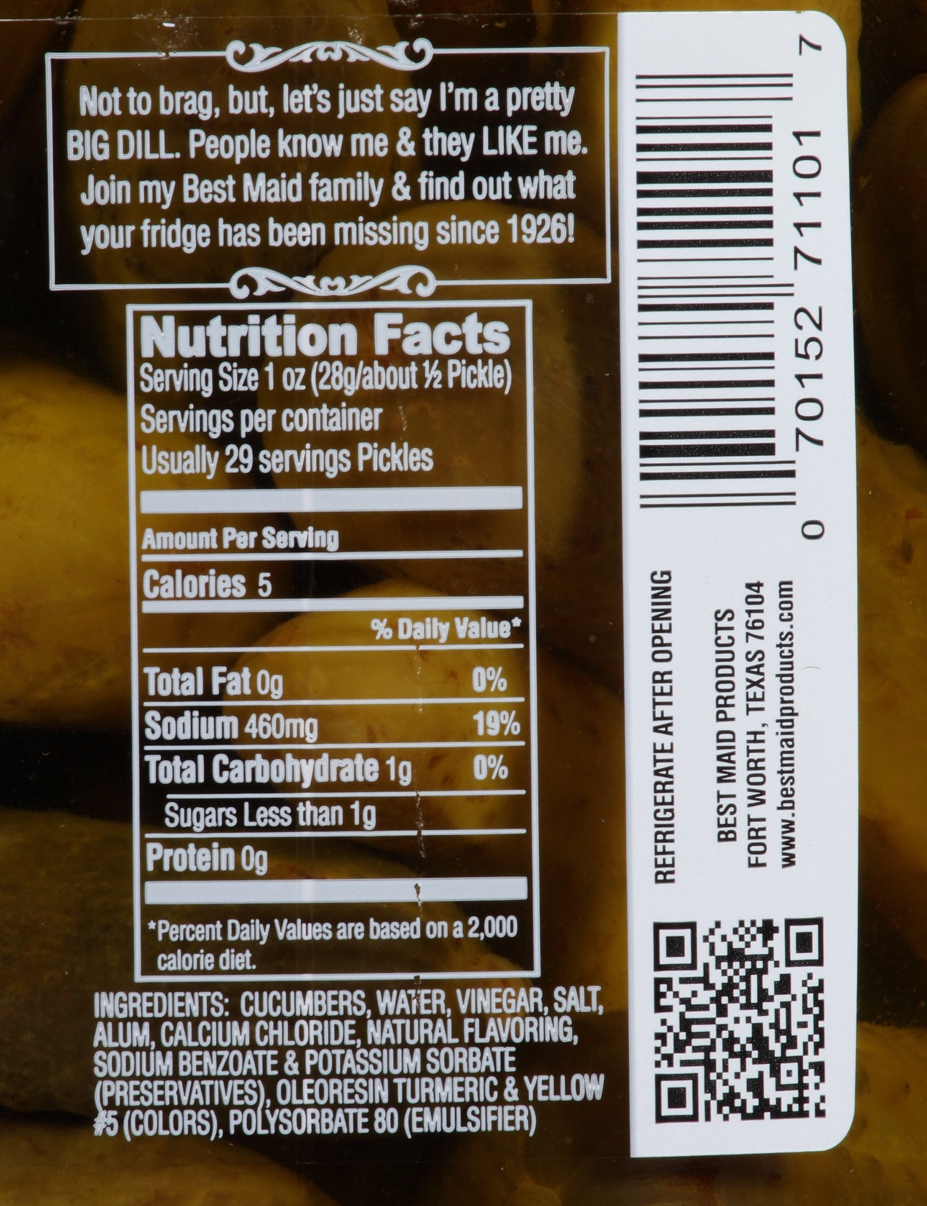 (2 pack) Best Maid Dill Pickles, 46 Fl Oz Jar