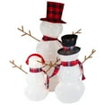 thumbnail image 5 of Set of 3 Lighted Tinsel Snowmen Family Christmas Yard Decorations, 5 of 7
