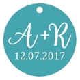 thumbnail image 1 of 100 Pcs Ronds Personnalisés Tags Initiale Cadeau de Mariage Papier Tags, 1 of 1