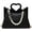 Black, variant on Kukuzhu Straw Tote Bag for Women Mini Pearl Handbag Purses Summer Woven Crossbody Shoulder Bag Straw Beach Bag with Heart Handle