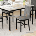 thumbnail image 5 of LinkRomat 5-Piece Dining Table Set, Minimalist Faux Marble Table with 4 Velvet Upholstered Chairs for Apartments and Small Kitchens, Grey, 5 of 11