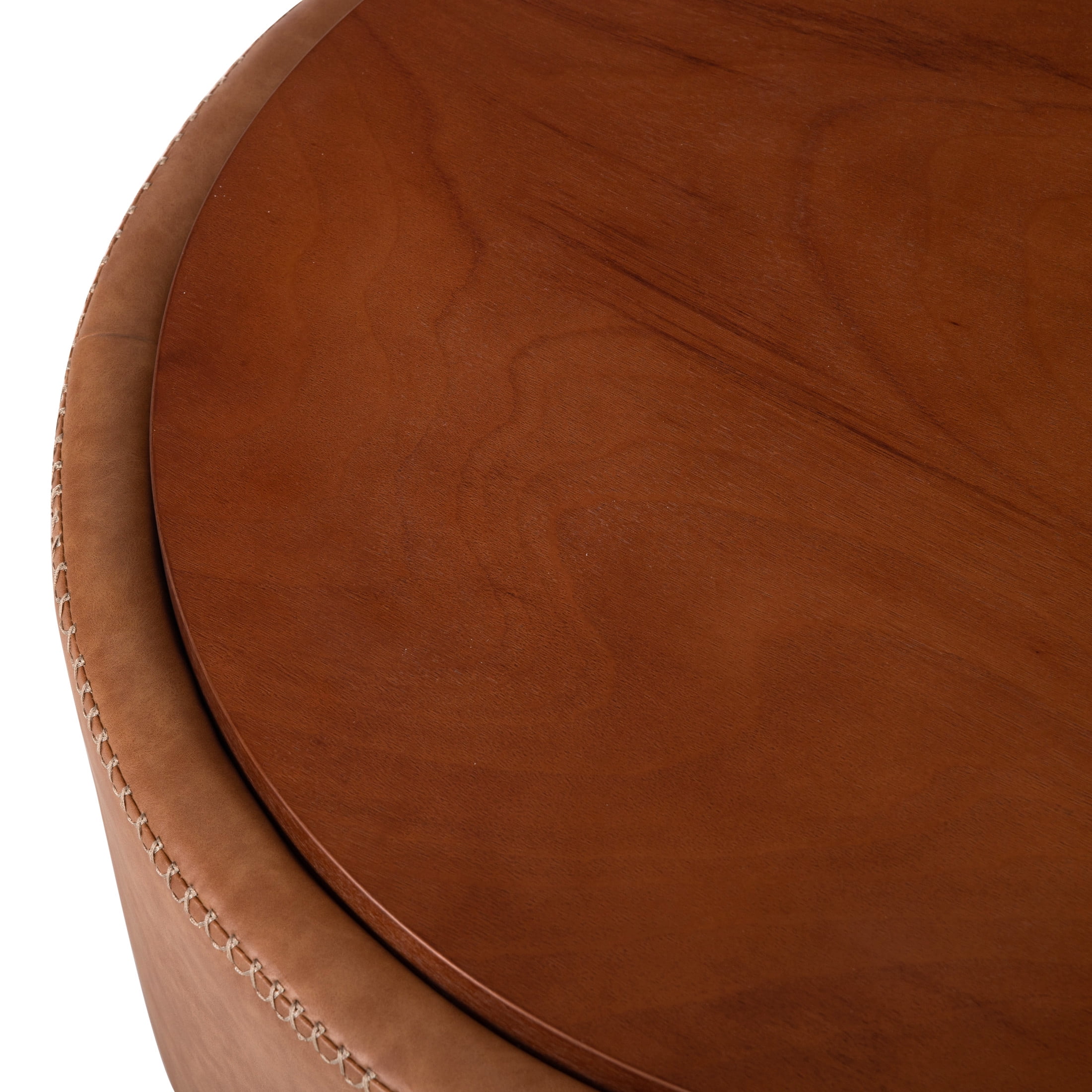 Christopher Knight Home 30" Round Storage Ottoman with Wheels, Removable Wood Lid, Brown