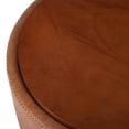 thumbnail image 5 of Christopher Knight Home 30" Round Storage Ottoman with Wheels, Removable Wood Lid, Brown, 5 of 8