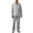 Grey, variant on Men Pajama Set Trendy Woven Crepe Collar Long Sleeve And Pants Soft Set Christmas Pjs