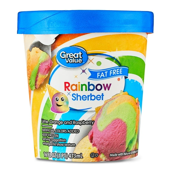 Great Value Rainbow Sherbet, 16 fl oz