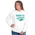 thumbnail image 5 of Mermaid Born to Swim Cute Water Lover Women Crewneck Sweatshirt Brisco Brands L, 5 of 6