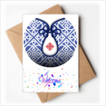 thumbnail image 1 of Chinese Culture Blue Flower Line Welcome Back Greeting Cards Envelopes Blank, 1 of 3