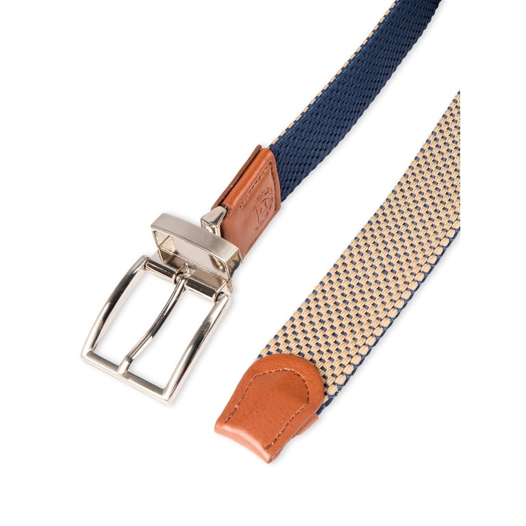 Chaps Men's Reversible Stretch Web Fabric Belt, Navy/Khaki photo 4