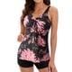 thumbnail image 1 of ICHUANYI Clearance Women's Swimsuit Printed Tank Top Two Piece Bathing Suit With Shorts Swimwear(Pink, S) ICHUANYI WER2023080705199, 1 of 5