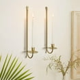 thumbnail image 2 of Lifetechs 2 Pcs Metal Candle Holder Wall Decor Candle Sconce Holder Modern Wall Mount Tapered Candles Holders for Fireplace Living Room Farmhouse, 2 of 8