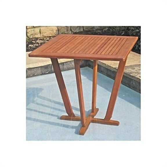 Royal Tahiti Outdoor 28" Square Inverted Pyramid Table -Brown Stain