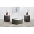 thumbnail image 2 of Coaster Jason 3-piece Round White Marble Top Coffee Table Set in Charcoal, 2 of 6