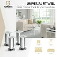 thumbnail image 3 of 8 inch / 20cm Metal Furniture Legs, Tchosuz Pack of 4 Modern Stainless Steel Tapered Replacement Feet for Home DIY Projects Couch Sofa Cabinet Nightstand TV Stand, 3 of 6