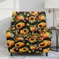 thumbnail image 2 of Xoenoiee Pumpkin Sunflower Maple Leaves Print Recliner Slipcovers 4-Pieces Lazyboy Covers Couch Chair Cover Thanksgiving Decor Non Slip Reclining with Pockets Furniture Protector for Living Room, 2 of 7