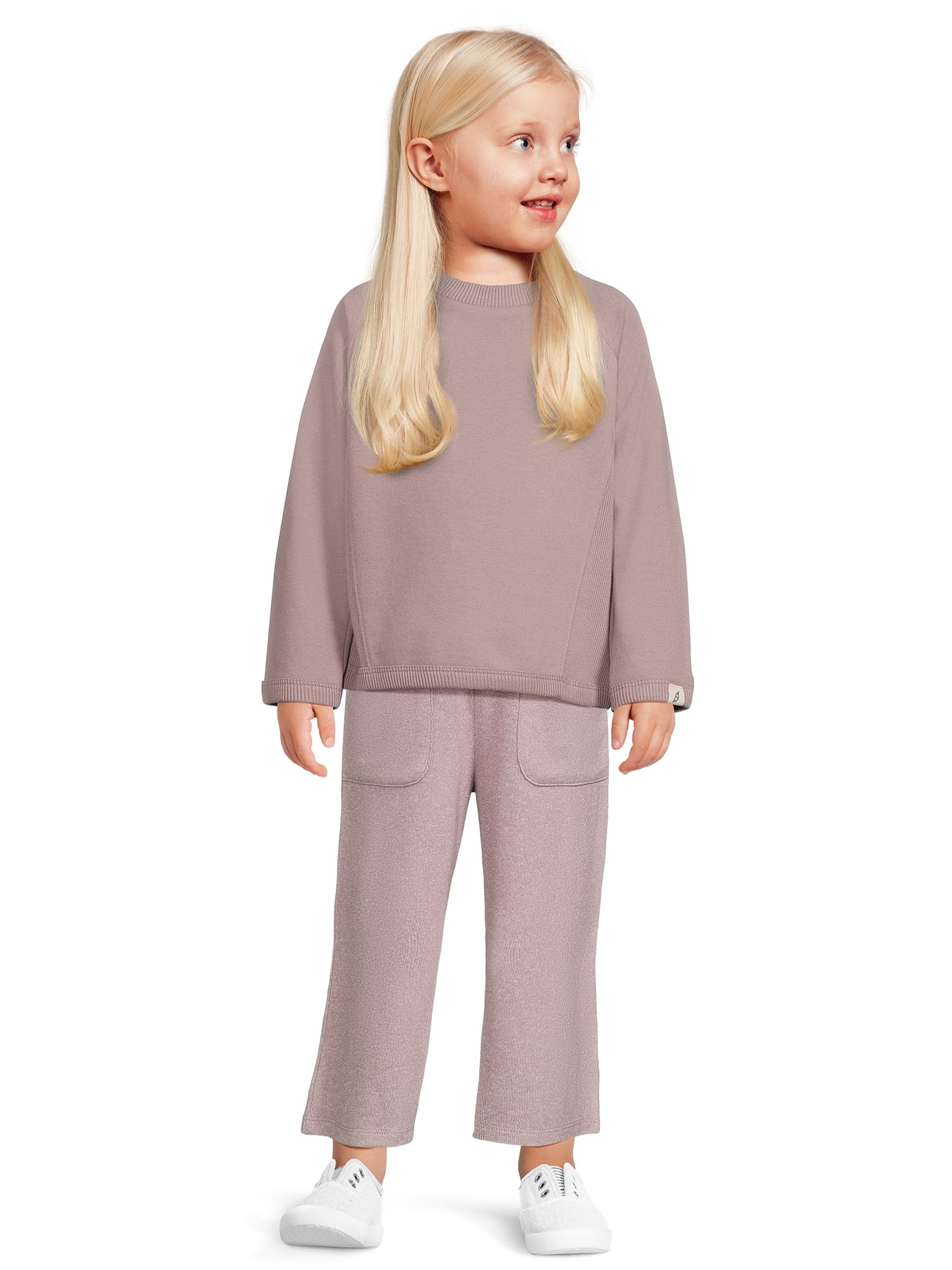 easy-peasy Toddler Girl Hacci Wide Leg Pant, Sizes 12 Months-5T