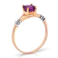 thumbnail image 2 of Galaxy Gold GG 14K Rose Gold 0.92 Carat Natural Diamonds and Amethyst Ring - February Birthstone - Peace & Wisdom - Sizes 5.5 to 11 - Fine Jewelry for Women, 2 of 3