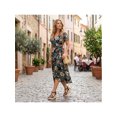thumbnail image 4 of BLISSFUL STEP Women's Shoes Slingback Bohemia Rhinestone Open Toe Platform Heel Wedge Sandals Black-2 10, 4 of 5