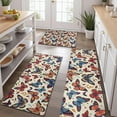 thumbnail image 2 of Colorful Butterfly Leaf Flower Beige Pattern Kitchen Rugs Sets Of 3,Kitchen Runner Rugs Non Skid Washable,Decorative Kitchen Floor Mats for Kitchen,Sink,Laundry,17"x30"+ 17"x47" + 17"x59", 2 of 6
