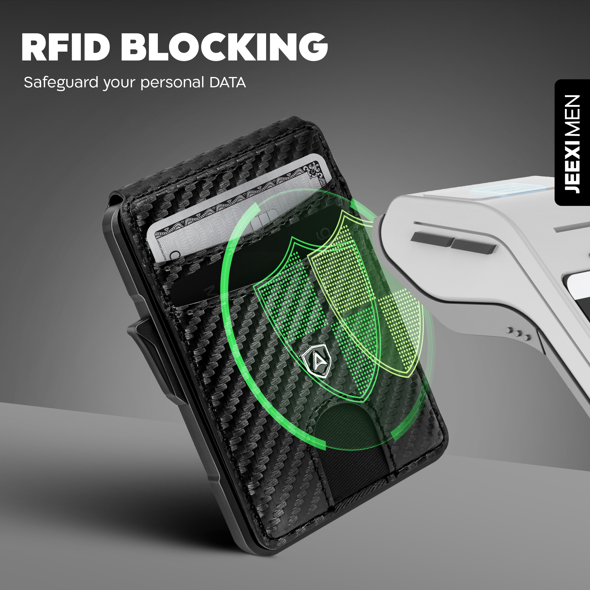 AOMGO Carbon Fiber Slim Wallet with RFID Blocking photo 8