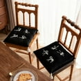 thumbnail image 5 of Fmxomd Square-Shaped Chair Cushions, Thick Dining Chair Pads with Ties and Removable, Machine-Washable Velvet Cover, 17" x 17", Set of 2, Black, 5 of 8