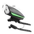 thumbnail image 3 of Bike Light Bicycle Headlight with Horn USB Rechargeable LED Front Light IP44 Waterproof 5 Modes 120dB for Night Cycling Safety Green, 3 of 7