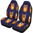 thumbnail image 2 of Juego de 2 fundas para asientos de coche ABPHQTO colección de búhos marrones protector universal, 2 of 4