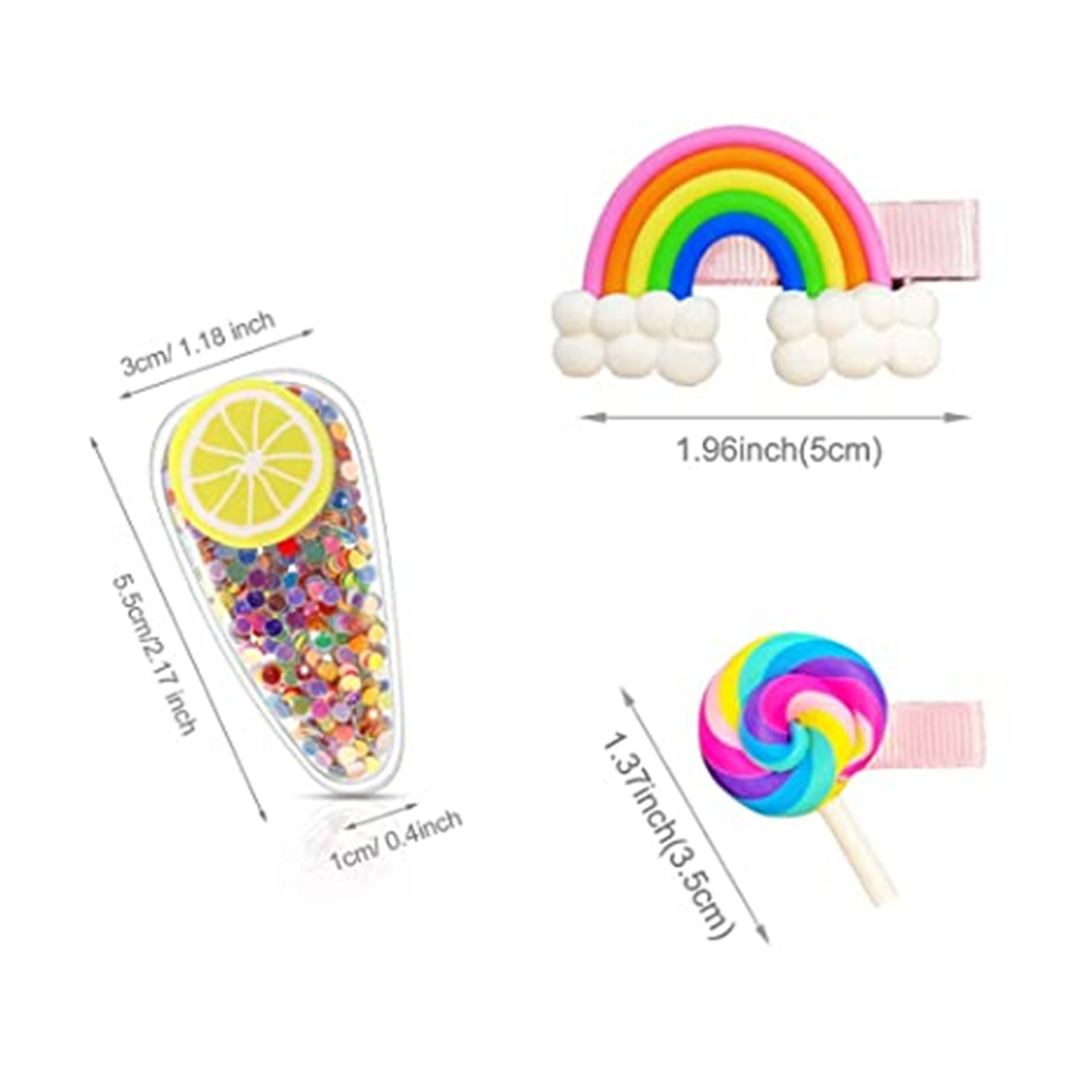 Dicasser Hair Clips for Toddler Girls, 22pcs Candy Hair Accessories Rainbow Lollipops Barrettes Ice Cream Cute Cupcake Hair Pins for Toddlers Kids