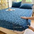 thumbnail image 4 of Tgbvmt Flannel Fitted Bedsheet Winter Bedding Plush Mattress Protector Thickened Bedspread Facecloth Sheet for Cozy Bedroom Apartment Dorm Warm Sleep Decor Christmas Holiday Bedroom Comfort Gift Set, 4 of 7