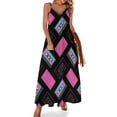 thumbnail image 2 of Cassette mixed pattern (black) Sleeveless Dress evening dress ladies Evening gown women formal occasion dresses, 2 of 6