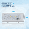 thumbnail image 4 of 2 luces LED nuevas mejoradas W10515058 compatibles con //, refrigerador y congelador, 4 of 7