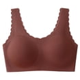 thumbnail image 6 of Alun Jelly Seamless Smooth Sport Bras for Women No Underwire Scalloped Push up Full Coverage Plunge Bralettes Stretch Wide Strap Comfort Wireless Tshirt Bra Brick Red XXXXL, 6 of 6