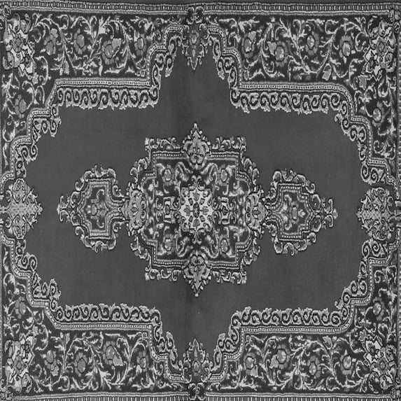 Ahgly Company Indoor Square Medallion Gray Traditional Area Rugs, 8' Square