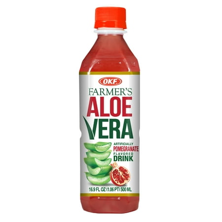 OKF Farmer's Aloe Vera Drink, Pomegranate, 16.9 Fluid Ounce (Pack of (Best Aloe Vera Juice To Drink)