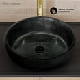 thumbnail image 2 of Avallon 16.5 " Round Glass Vessel Sink, Black, 2 of 10