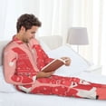 thumbnail image 6 of Hirioo Gnomes Hold The Letters LOVE for Men's Pajama Sets 2 Piece Pjs Men's Long-Sleeved Pajama Set Button Down Sleepwear,S-XXL-X-Large, 6 of 7