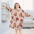 thumbnail image 5 of Wearable Blanket with Sleeves and Pocket Oversized Hooded Sweatshirt 3-14 YR Houses and Flowers L, 5 of 7