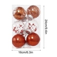 thumbnail image 3 of 6PC Christmas Tree Decorations,Christmas Balls,Electroplated Bauble Holiday Decor for Thanksgiving Wedding Party Home Decor,Gift Box,3.15IN,Orange, 3 of 7