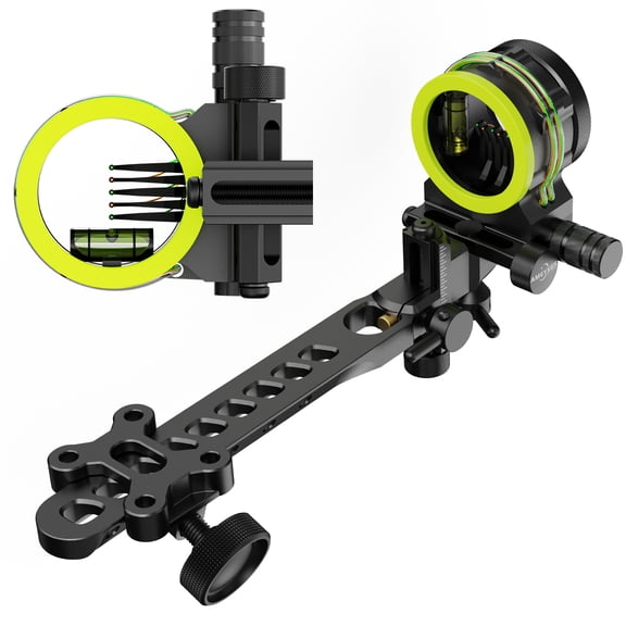 limaity 5 Pin Compound Bow Sight 4X 6X 8X Lens .019" Micro Adjustable Archery Hunting