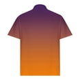 thumbnail image 5 of IYTR Mens Beach Shirts Stylish Workout Shirts Summer Fashion Gradient Color Short Sleeve T Shirts Casual Button-up Lapel Tee Shirts Orange XXXL, 5 of 6