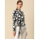 thumbnail image 4 of Blusa Mangas Largas Floral Allegra K Negro T S, 4 of 6