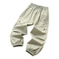 thumbnail image 3 of HVOBTTY Toddler's Jogger Pants Solid Color Loose Button Closure with Pockets Bug Proof, 3 of 4