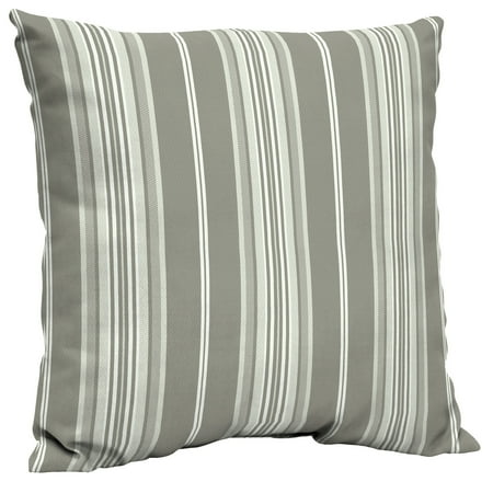 Grey Stripe Cushion Better Homes & Gardens Gray Stripe 21 x 21 in. Outdoor Dining Pillow Back Cushion with EnviroGuard ()
