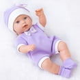 thumbnail image 4 of 12 Inch Realistic Skin Vinyl Baby Doll with Purple Knit Outfit – Safe Pretend Play Toy for Toddlers Ages 3+, 4 of 7