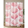 thumbnail image 4 of Shower Curtain, Nautical Pink Seashell Ocean Beach Summer Washable Shower Curtain with Hooks Bath Decor Fabric Shower Curtains for Bathroom, Hotel, Stalls, Bathtubs, 72x72 Inch, 4 of 6