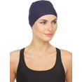 thumbnail image 3 of Beemo Latex Lycra Swim Cap for Long or Short Hair - Stretchable Head Cap - Navy, 3 of 6